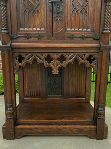 Antique French Cabinet Oak Vestry Sacristy Cabinet Bar Altar Wine Cabinet GOTHIC