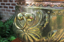 Load image into Gallery viewer, Antique French Brass &amp; Copper Planter Flower Pot LARGE Hand Seamed Free Shipping