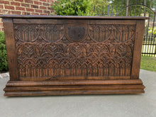 Load image into Gallery viewer, Antique French GOTHIC Coffer Chest Blanket Box Entry Table Trunk Oak 18th C