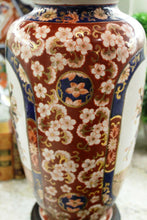 Load image into Gallery viewer, Antique Large IMARI Vase Table Lamp Lighting Rewired JAPAN Red Blue Oriental