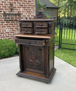 Antique French Oak Cabinet Renaissance Revival Buffet Sideboard Server Wine Bar