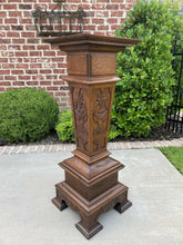 Load image into Gallery viewer, Antique French Oak Pedestal Plant Stand Display Table Gothic Bronze