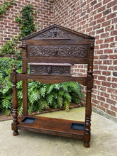 Load image into Gallery viewer, Antique English Oak Umbrella Hall Tree Entry Foyer Cane Stick Stand GOTHIC Large