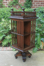 Load image into Gallery viewer, Antique English Revolving Bookcase Bookshelf Library Arts &amp; Crafts Oak Gallery