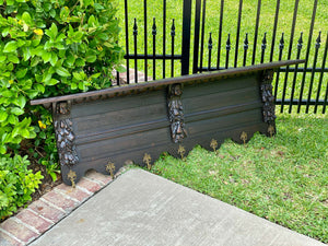 Antique French Wall Shelf Cherub Plate Rack Hat Coat Rack Copper Pot Rack 63"