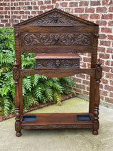 Load image into Gallery viewer, Antique English Oak Umbrella Hall Tree Entry Foyer Cane Stick Stand GOTHIC Large