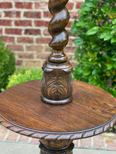 Load image into Gallery viewer, Antique English Floor Lamp Barley Twist Post End Table Oak Rewired 1920s-1930s