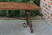 Load image into Gallery viewer, Antique Spanish Colonial Oak &amp; Iron Catalan Style Coffee Table Farmhouse Ranch