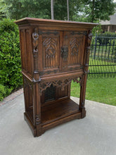 Load image into Gallery viewer, Antique French Cabinet Oak Vestry Sacristy Cabinet Bar Altar Wine Cabinet GOTHIC