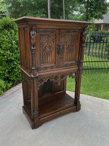 Antique French Cabinet Oak Vestry Sacristy Cabinet Bar Altar Wine Cabinet GOTHIC