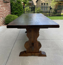 Load image into Gallery viewer, Antique French Farmhouse Table Desk Dining Monastery Table Oak Trestle Base