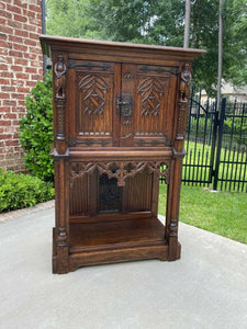 Antique French Cabinet Oak Vestry Sacristy Cabinet Bar Altar Wine Cabinet GOTHIC