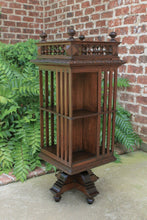 Load image into Gallery viewer, Antique English Revolving Bookcase Bookshelf Library Arts &amp; Crafts Oak Gallery