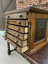 Load image into Gallery viewer, Antique Oak Spool Cabinet George A. Clark General Store Sewing Thread Display