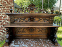 Load image into Gallery viewer, Antique French Sideboard Server Buffet Cabinet Barley Twist Marble Top Drawers