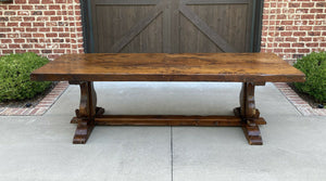 Antique French Farm Table Farmhouse Oak LARGE Conference Library Table Desk 98"W