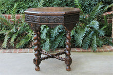 Load image into Gallery viewer, Antique French BARLEY TWIST Table Entry Center Parlor Oak Octagon Library Table
