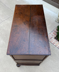 Antique English Chest on Chest of Drawers Cabinet Jacobean Carved Oak Tudor