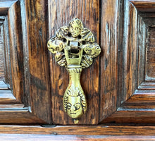 Load image into Gallery viewer, Antique English Chest on Chest of Drawers Cabinet Jacobean Carved Oak Tudor