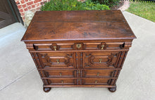 Load image into Gallery viewer, Antique English Chest on Chest of Drawers Cabinet Jacobean Carved Oak Tudor