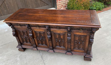 Load image into Gallery viewer, Antique English Sideboard Server Cabinet Buffet Jacobean Oak Lions Large 19th C