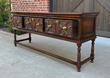 Load image into Gallery viewer, Antique English Sideboard Server Sofa Table Console Buffet Jacobean Oak c. 1890