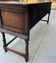 Load image into Gallery viewer, Antique English Sideboard Server Sofa Table Console Buffet Jacobean Oak c. 1890