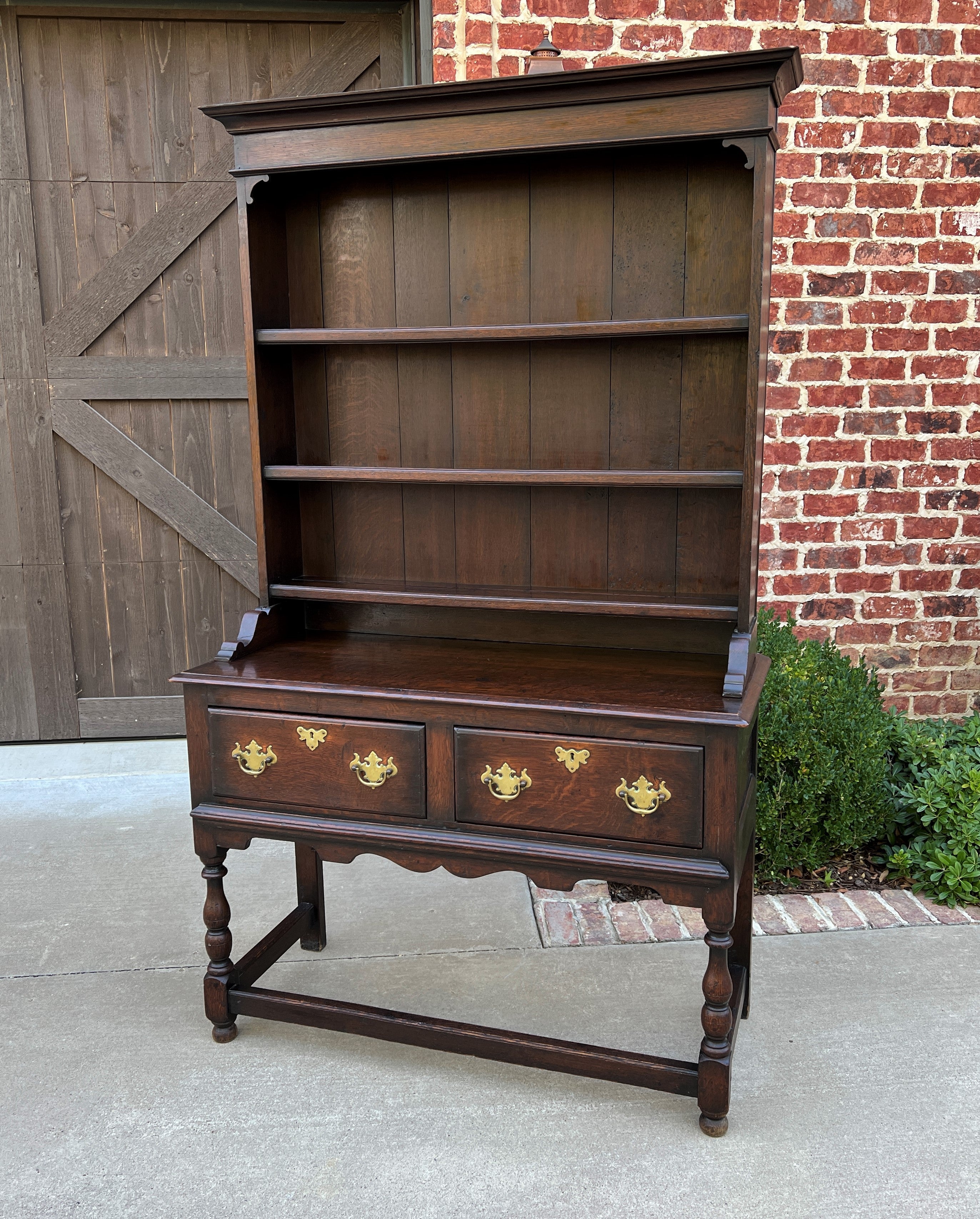 Antique English Oak Welsh Plate Dresser Sideboard Server Buffet Petite – europeancrossroadsantiques