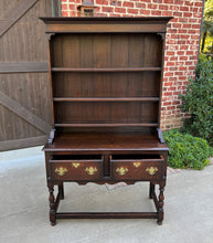 Load image into Gallery viewer, Antique English Oak Welsh Plate Dresser Sideboard Server Buffet Petite C. 1920s