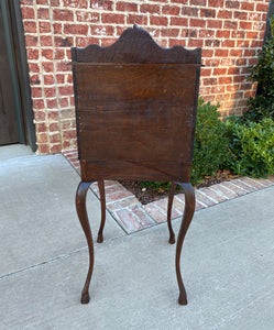 Antique French Cylinder Desk Nightstand Entry Hall Writing Table Oak PETITE