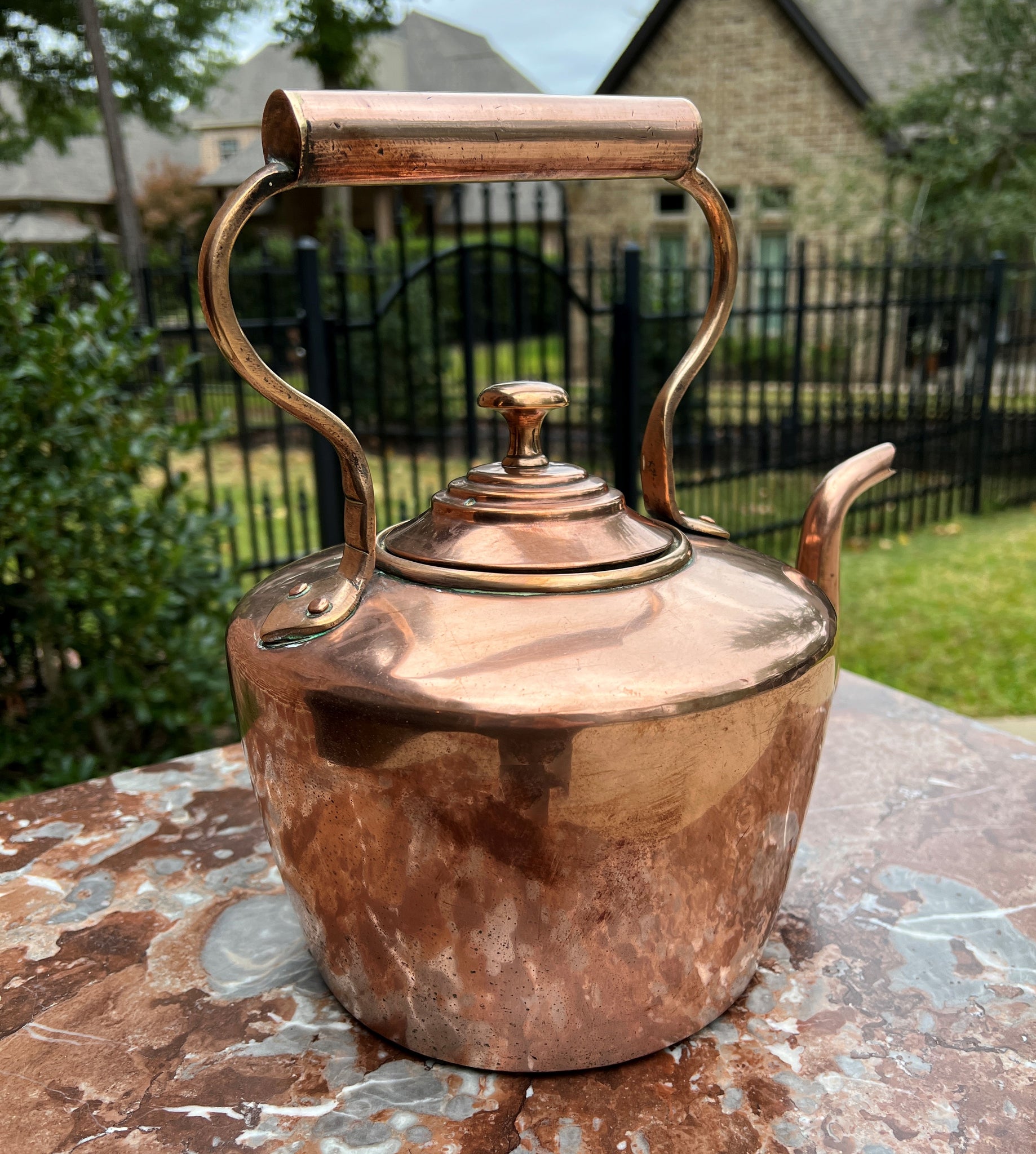 Vintage Copper Coffee/Tea Carafe Pot with Warming Stand