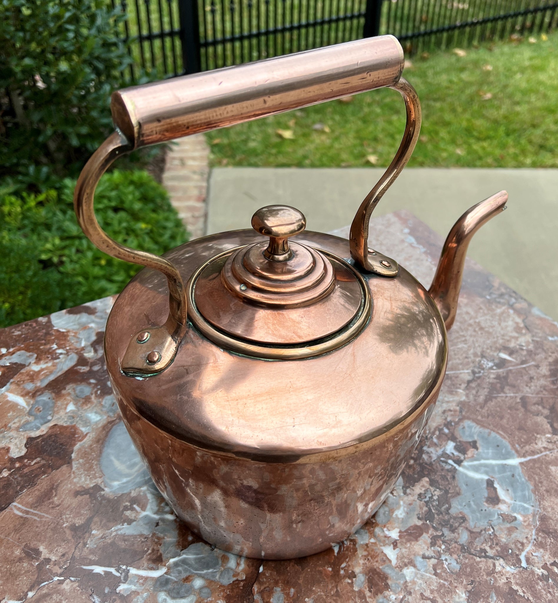 Vintage Copper Coffee/Tea Carafe Pot with Warming Stand