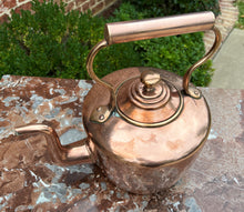 Load image into Gallery viewer, Antique English Copper Brass Tea Kettle Coffee Pitcher Spout Handle #2 c. 1900