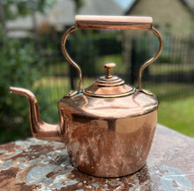 Load image into Gallery viewer, Antique English Copper Brass Tea Kettle Coffee Pitcher Spout Handle #2 c. 1900
