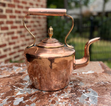 Load image into Gallery viewer, Antique English Copper Brass Tea Kettle Coffee Pitcher Spout Handle #3 c. 1900