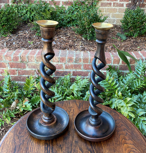 Antique English Candlesticks Candle Holders 14.5