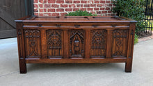 Load image into Gallery viewer, Antique French Blanket Box Chest Trunk Coffer Toy Box Gothic Oak Coffee Table