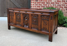 Load image into Gallery viewer, Antique French Blanket Box Chest Trunk Coffer Toy Box Gothic Oak Coffee Table