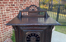 Load image into Gallery viewer, Antique French Breton Cabinet Bonnetiere Cupboard Carved Dark Oak Brittany 19thC