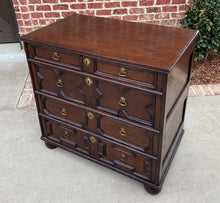 Load image into Gallery viewer, Antique English Chest of Drawers Jacobean Oak 4 Drawers Commode Cabinet 19th C