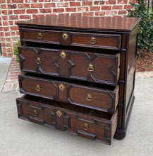 Load image into Gallery viewer, Antique English Chest of Drawers Jacobean Oak 4 Drawers Commode Cabinet 19th C