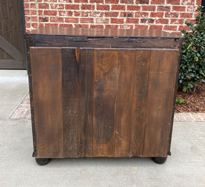 Antique English Chest of Drawers Jacobean Oak 4 Drawers Commode Cabinet 19th C