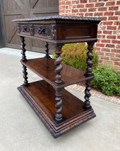 Load image into Gallery viewer, Antique French Dessert Server Sideboard Barley Twist Gothic Oak 2 Drawers