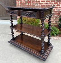 Load image into Gallery viewer, Antique French Dessert Server Sideboard Barley Twist Gothic Oak 2 Drawers