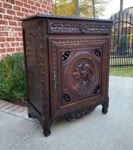 Antique French Breton Jam Cabinet Cupboard Bar Liquor Cabinet Confiture Oak 19C