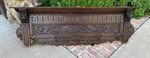 Load image into Gallery viewer, Antique French Wall Shelf Plate Rack Coat Hat Pot Rack Lions Oak 5 Hooks 44.25&quot;W