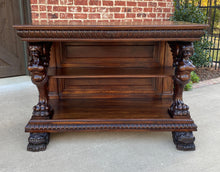 Load image into Gallery viewer, Antique French Gothic Console Table Server Sideboard 2-Tier Walnut Winged Figure