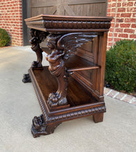 Load image into Gallery viewer, Antique French Gothic Console Table Server Sideboard 2-Tier Walnut Winged Figure