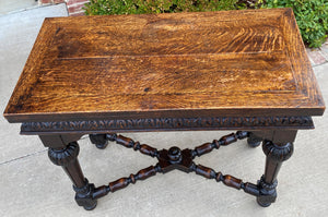 Antique English Game Table Flip Top Gaming Card Table Oak Console Sofa Entry