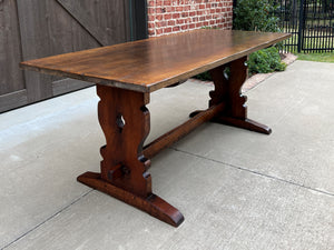 Antique French Farm Table Dining Breakfast Table Desk Farmhouse Oak 72" 19th C